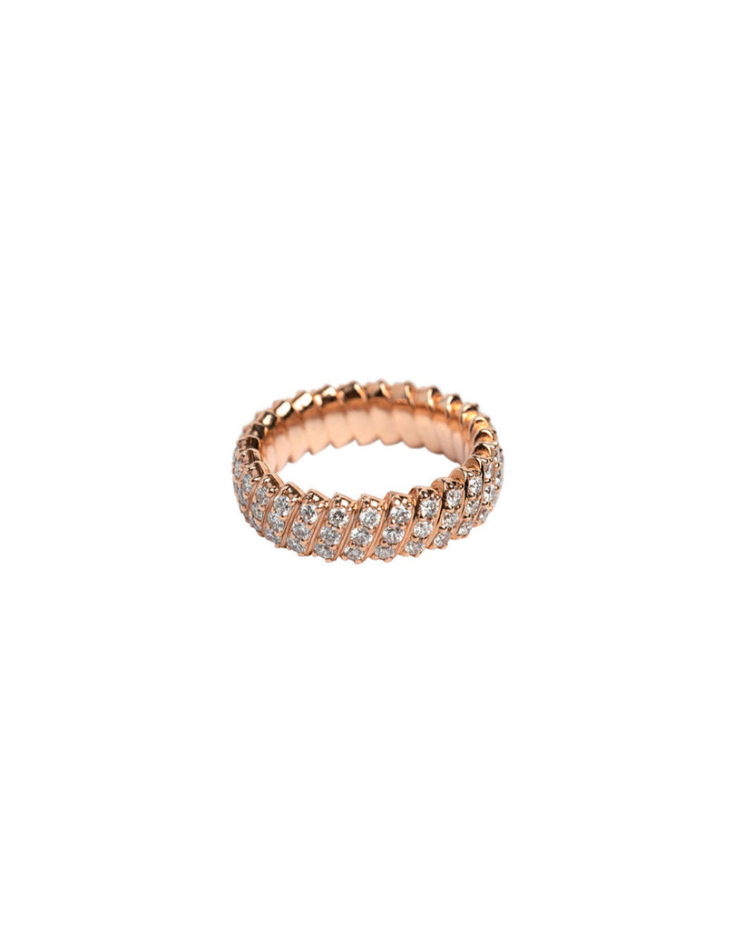 Genevieve Lau jewelry, Genevieve Lau, Rose gold ring with diamonds, Berlin ring, gold ring, gold ring with diagonal diamonds