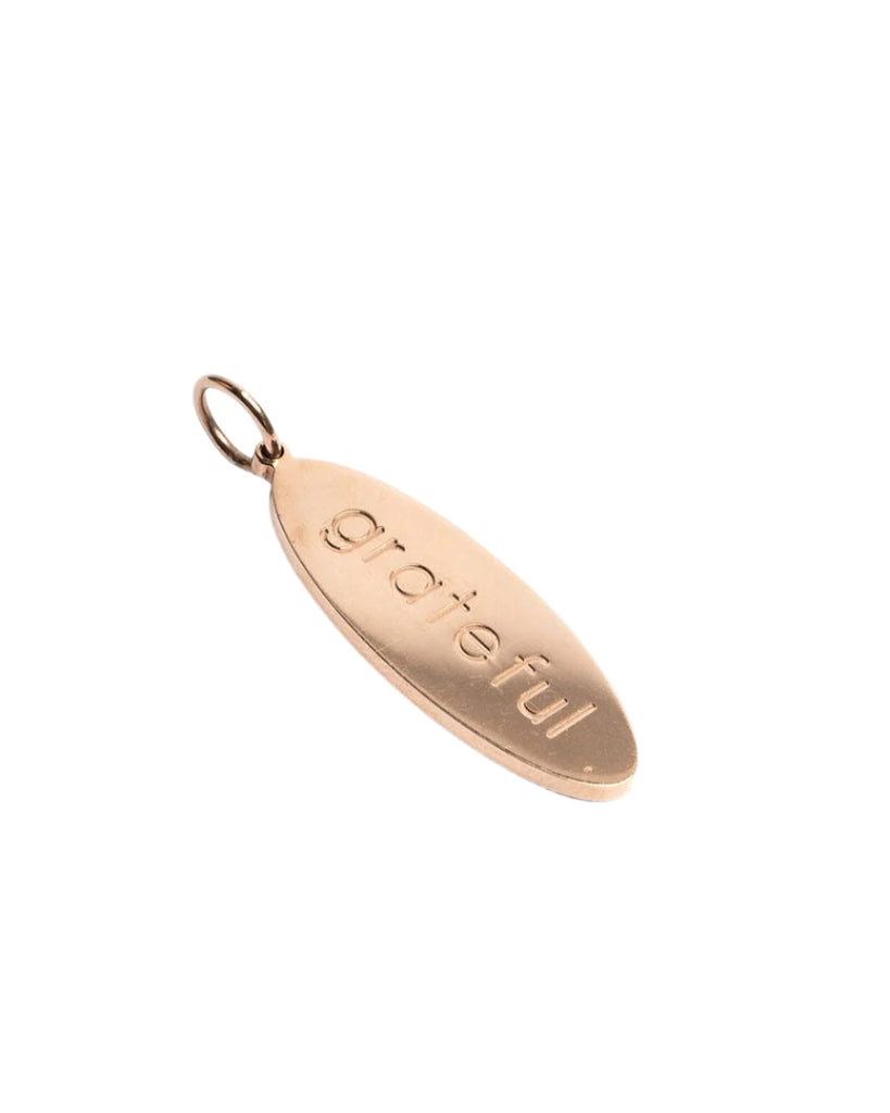 Genevieve Lau jewelry, Grateful rose gold charm, Grateful charm, rose gold charm