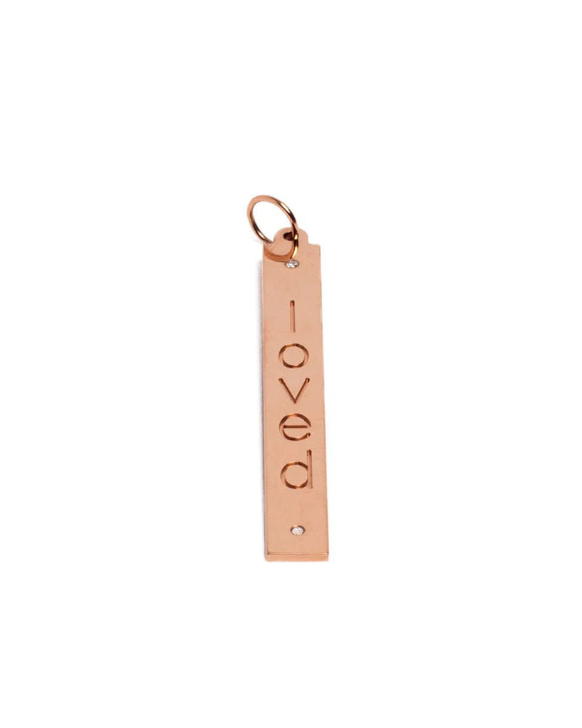 Genevieve Lau jewelry.  Loved bar charm, gold bar charm with small diamond