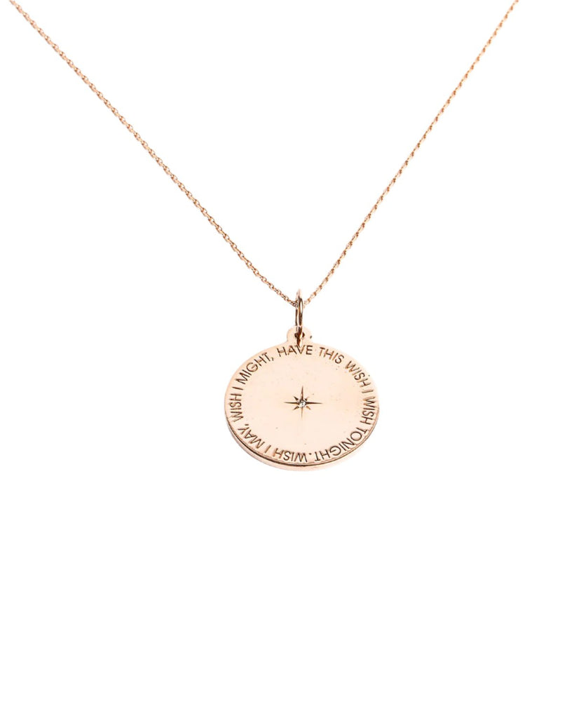 Genevieve Lau jewelry, gold charm necklace, Wish charm necklace