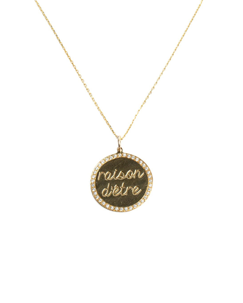 Genevieve Lau jewelry, Raison D'etre necklace, gold charm necklace