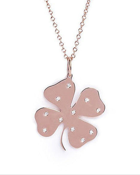 Lucky with Bling. Lucky Clover Charm with Diamonds. Genevieve Lau Jewelry. Purpose Driven Elegance.