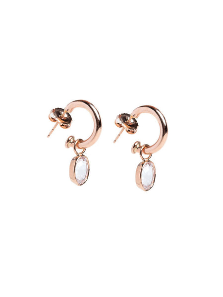 Genevieve Lau jewelry, gold hoop earring, sapphire earring, gold hoop earring with sapphire drop