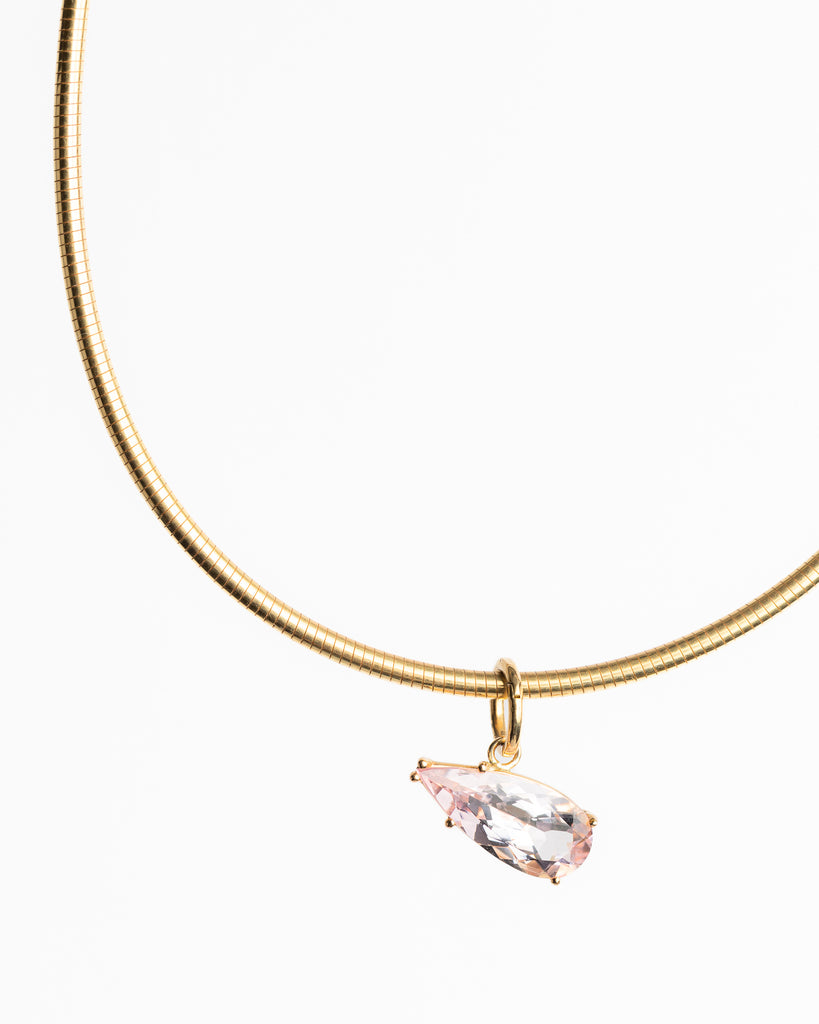 gold chain and a charm on white background