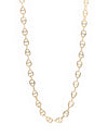 Gold chain necklace on a white background