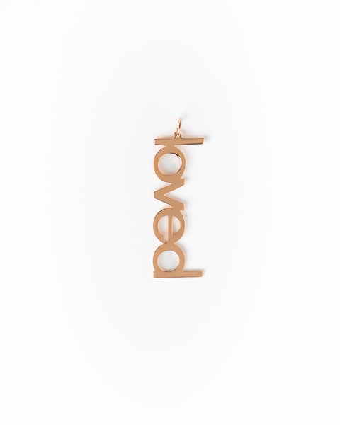 Decorative hanging sign with 'LOVED' on a white background