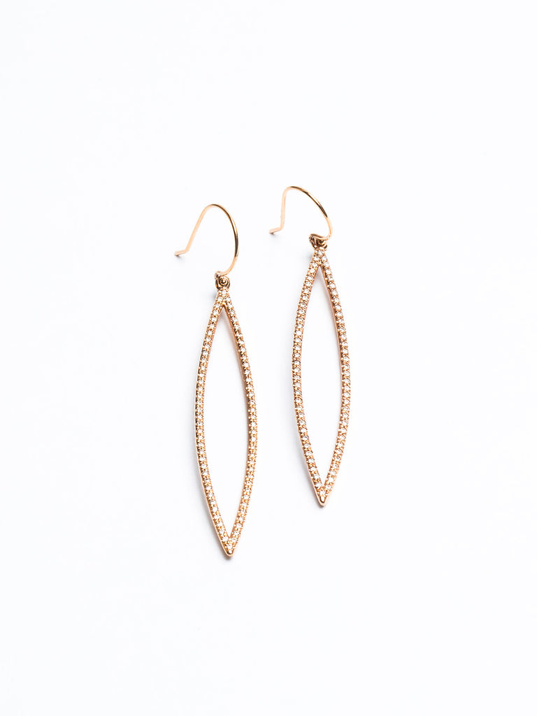 Genevieve Lau jewelry, gold earrings with diamonds, gold dangle earrings with diamonds