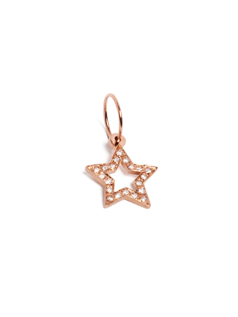 Genevieve Lau jewelry.  Star charm with diamonds, rose gold star charm. 