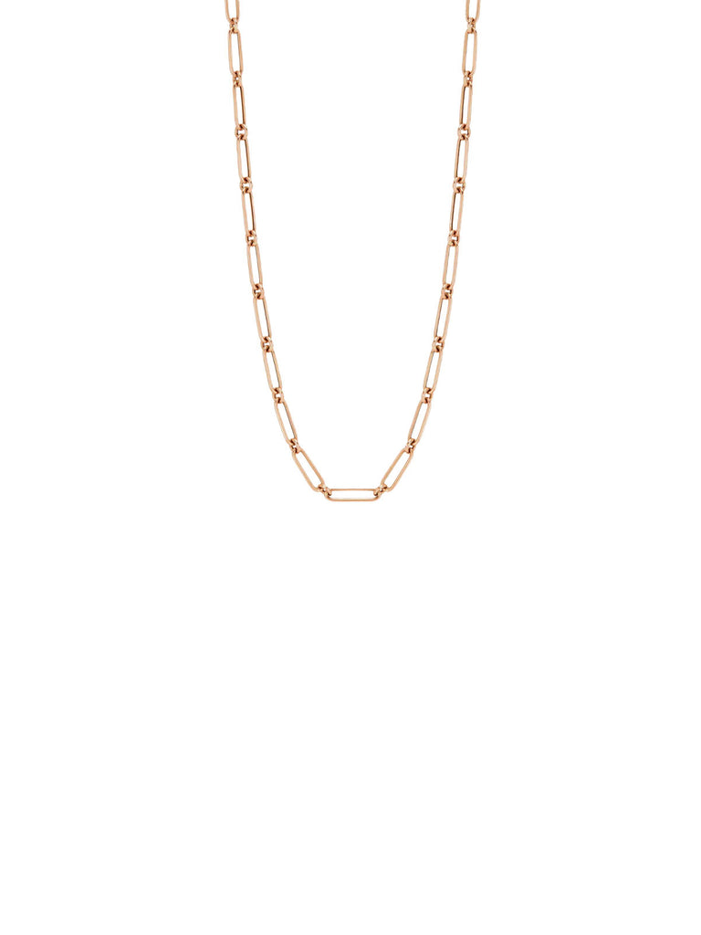 Hollow Paperclip Chain with Round Links Necklace