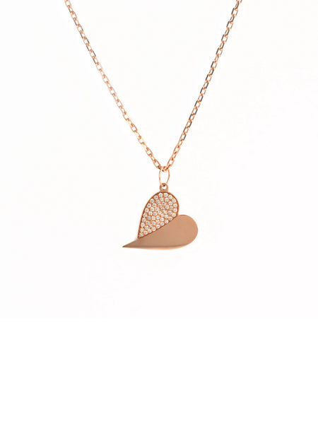 Imperfect Yet Perfect Large Heart with Bling Necklace