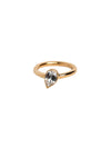 Genevieve Lau Jewelry.  Rome ring.  Gold ring with pear shaped white sapphire. 