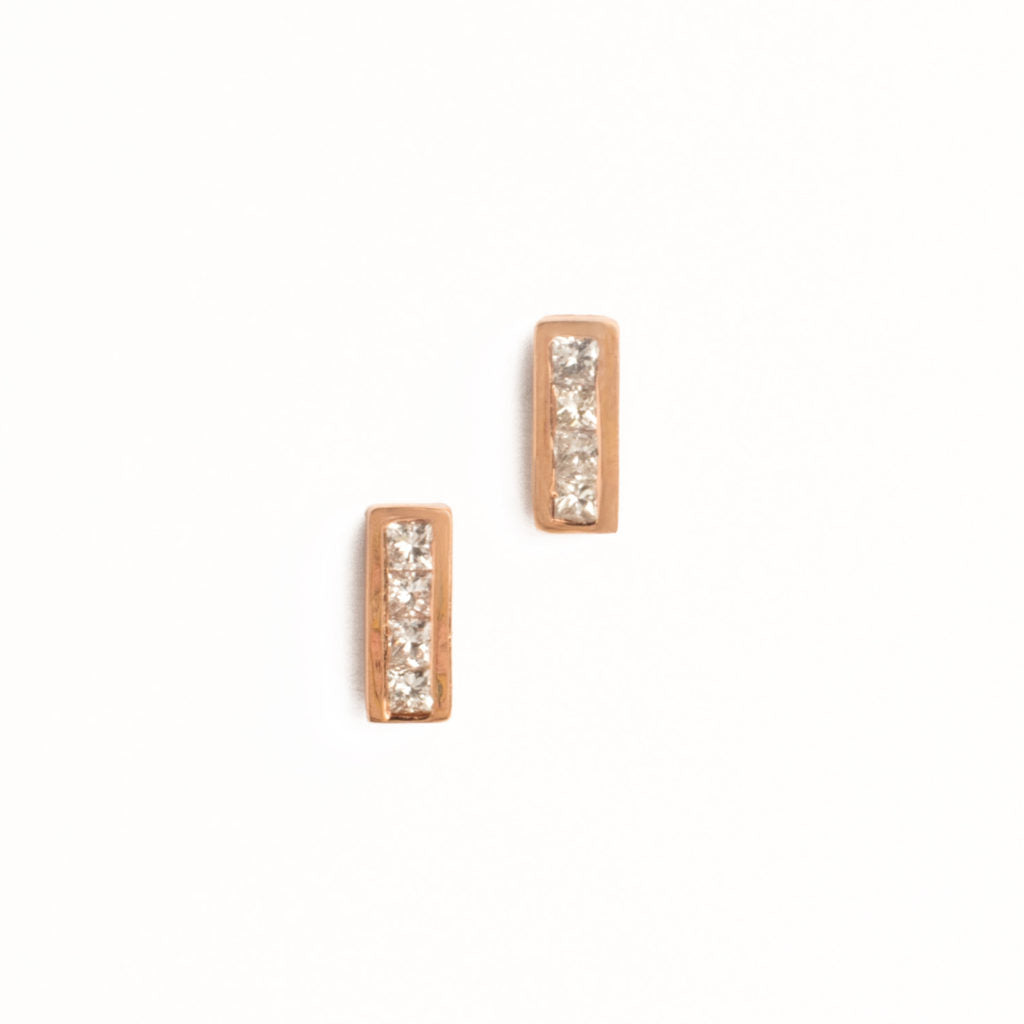 Genevieve Lau Jewelry. Solid 14K Gold and diamond earring.