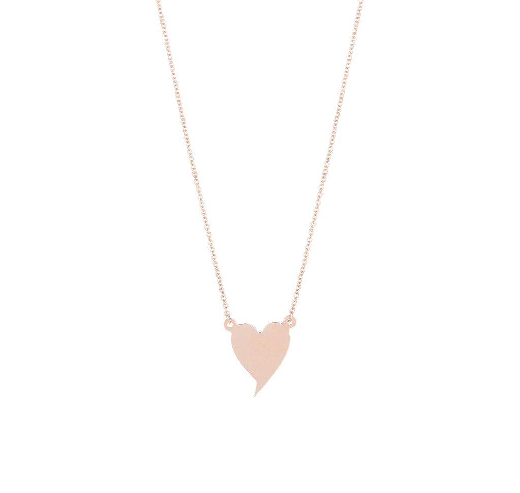 Genevieve Lau Jewelry.  Imperfect yet perfect heart.  Gold heart necklace.  
