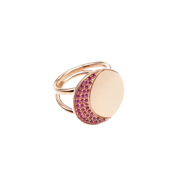 Pink Aid Moon Ring Rose Gold